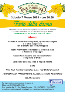 Festa della donna - Ristorante Tassobarbasso