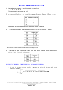 esercizi media geometrica