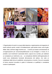 L`Organizzatore di eventi si occupa della ideazione
