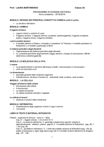 1 Prof. LAURA MARTINENGO Classe 2A PROGRAMMA DI