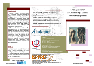 Corso Specialistico di Criminologia Clinica e delle Investigazioni