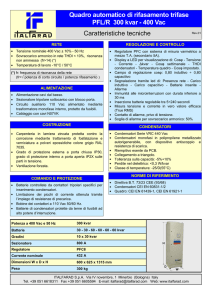 Quadro automatico di rifasamento trifase PFL/R 300 kvar