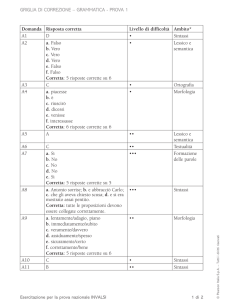 GRIGLIA DI CORREZIONE – GRAMMATICA