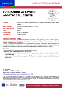 formazione al lavoro addetto call center