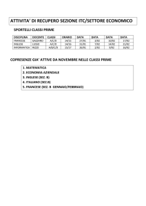 ATTIVITA` DI RECUPERO SEZIONE ITC/SETTORE ECONOMICO