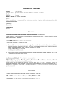 Gestione della produzione - Ingegneria elettrica ed elettronica