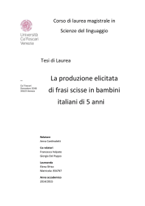 La produzione elicitata di frasi scisse in bambini italiani di 5 anni