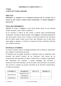 IL MOTO RETTILINEO UNIFORME OBIETTIVO