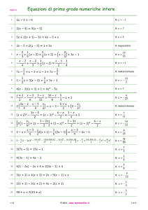 Equazioni di primo grado numeriche intere