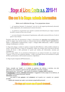 Scheda n.1 Che cos`è lo Stage