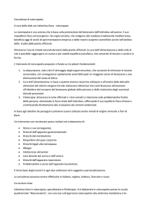 Consulenze di naturopatia A cura della dott.ssa Valentina Ganz