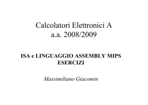 ISA e Assembler MIPS: esercizi