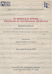 Il testo e il suono: pratiche di tecnologia musicale