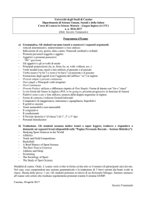 CdS in Scienze Motorie - Lingua Inglese (a.a. 2016