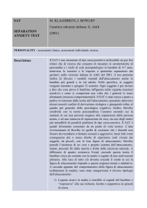 SAT SEPARATION ANXIETY TEST M. KLAGSBRUN, J. BOWLBY