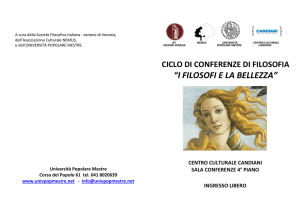 “I FILOSOFI E LA BELLEZZA”