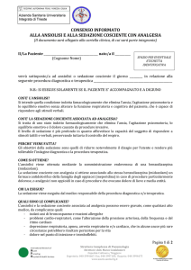 consenso informato alla ansiolisi e alla sedazione cosciente con