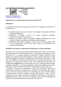 Informativa per i pazienti all`esecuzione di esame PET/TC