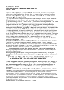 ELISABETTA MORO La dieta mediterranea / Mito e storia di uno