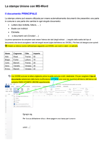 La stampa Unione con MS-Word