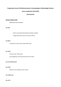 Programma Corso di Perfezionamento in Antropologia e