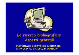 La ricerca bibliografica: Aspetti generali