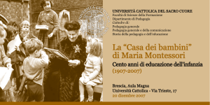 la “Casa dei bambini” di Maria Montessori