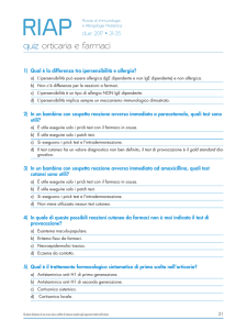 quiz orticaria e farmaci
