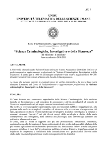 Scienze Criminologiche, Investigative e della Sicurezza - Unisu-tv