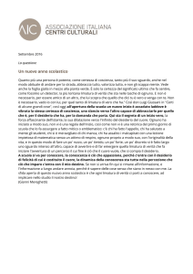 Un nuovo anno scolastico (G. Mereghetti, Settembre 2016)