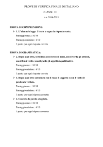 prove di verifica finale di italiano classe iii