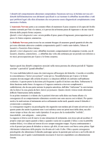 I disturbi del comportamento alimentare comprendono l`anoressia