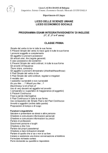 Inglese LES, LSU - Liceo Laura Bassi