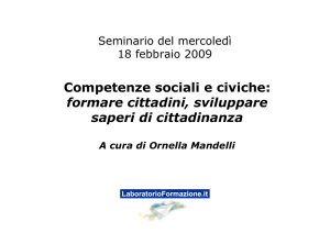 Competenze sociali e civiche: formare cittadini, sviluppare saperi di