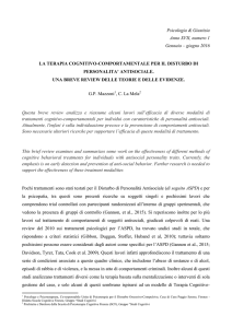La terapia cognitivo-comportamentale per il Disturbo di Personalità