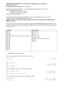 ESERCIZI DI MATEMATICA per gli alunni con giudizio sospeso in
