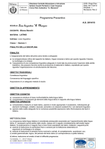 1A - Storchi - Latino - Liceo Linguistico "A.MANZONI"
