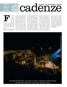 Gli spettacoli dell`estate: opera lirica in Arena, il Settembre dell