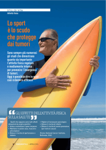 Lo sport è lo scudo che protegge dai tumori