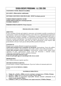 Sociologia generale - Dipartimento di Scienze umane