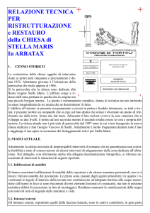 RELAZIONE TECNICA PER RISTRUTTURAZIONE e RESTAURO