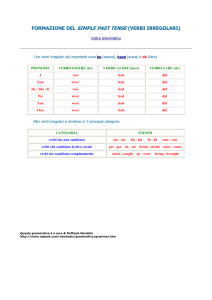 FORMAZIONE DEL SIMPLE PAST TENSE