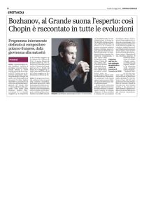 Bozhanov, al Grande suona l`esperto: così Chopin è raccontato in