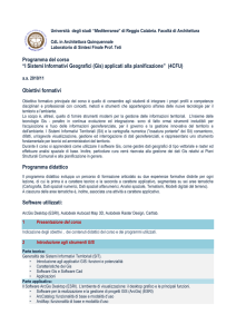 Programma del corso “I Sistemi Informativi Geografici (Gis) applicati