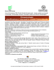 Corsi di formazione FSE (Fondo Sociale Europeo) post – laurea