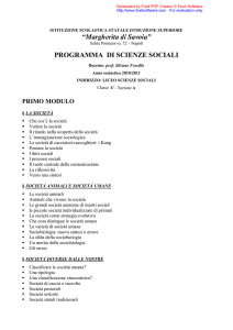 PROGRAMMA DI SCIENZE SOCIALI - IIS Margherita di Savoia Napoli