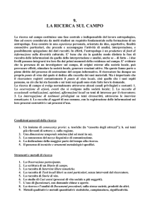 La ricerca sul campo - Ministero della Difesa
