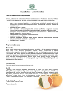 Lingua Italiana – Livello Elementare Obiettivi e finalità