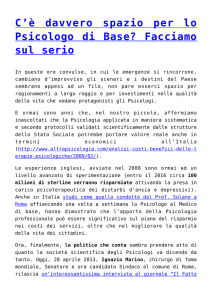 C`è davvero spazio per lo Psicologo di Base