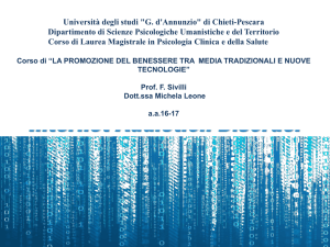 Internet Addiction Disorder - Dipartimento di Scienze Psicologiche